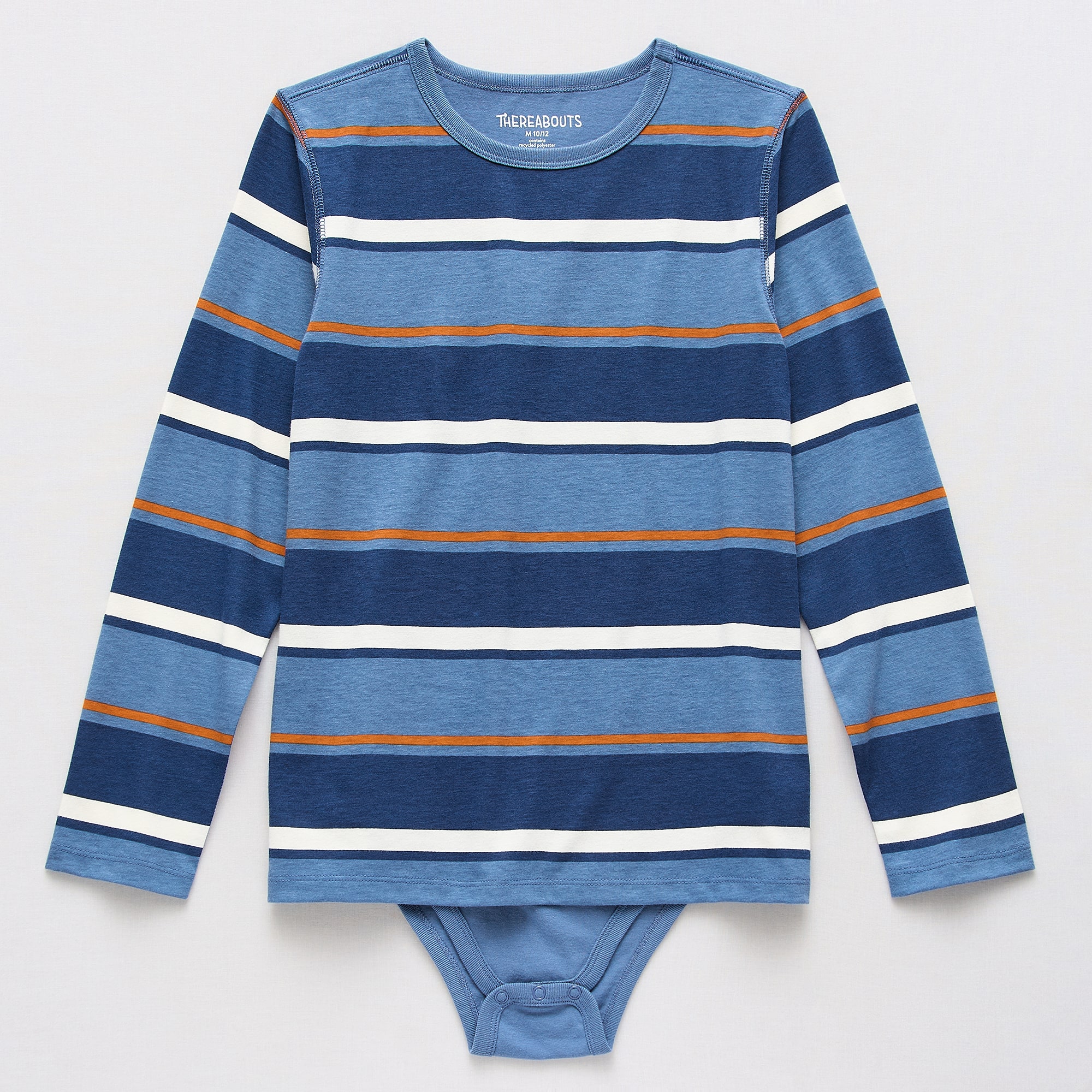 Thereabouts Little & Big Kid Boys Bodysuit Closure Easy-on + Easy-off Adaptive Crew Neck Long Sleeve