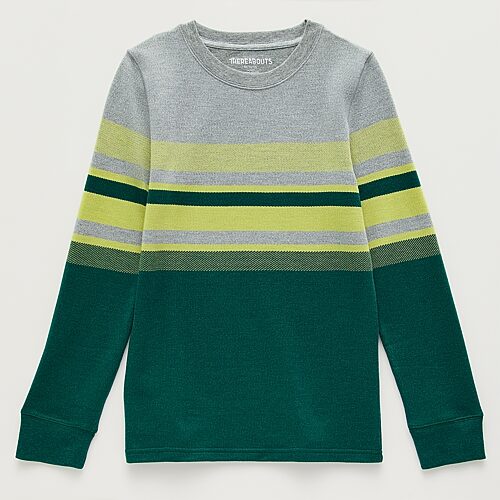 Thereabouts Little & Big Kid Boys Crew Neck Long Sleeve Regular Fit Thermal Top In Green