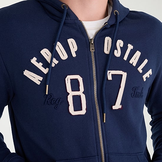 AEROPOSTALE Mens Long Sleeve Fleece Zipper Hoodie