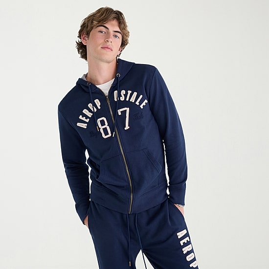 AEROPOSTALE Mens Long Sleeve Fleece Zipper Hoodie