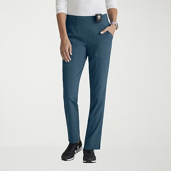 Grey's Anatomy™ by Barco Spandex Stretch Direct Grsp633 Relay 5-Pocket Mid-Rise Straight Leg Womens Petite Stretch Fabric Moisture Wicking Wrinkle Resistant Scrub Pant