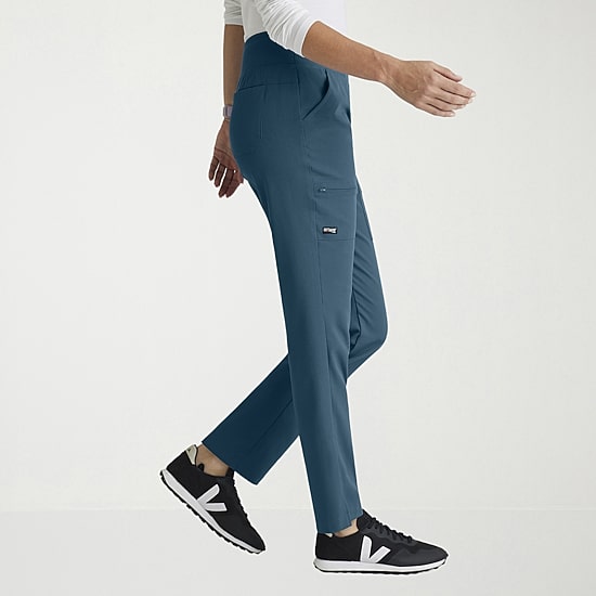 Grey's Anatomy™ by Barco Spandex Stretch Direct Grsp633 Relay 5-Pocket Mid-Rise Straight Leg Womens Petite Stretch Fabric Moisture Wicking Wrinkle Resistant Scrub Pant