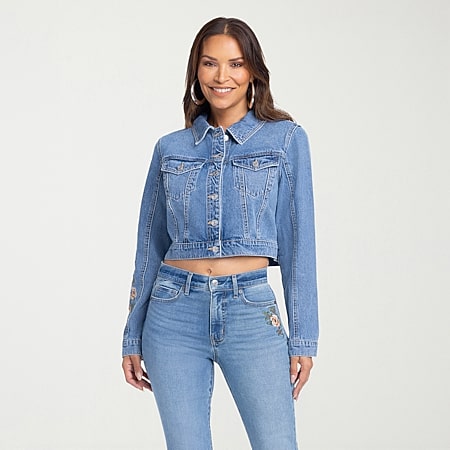 JS Jessica Simpson Womens Denim Midweight Jacket, Color: Zion