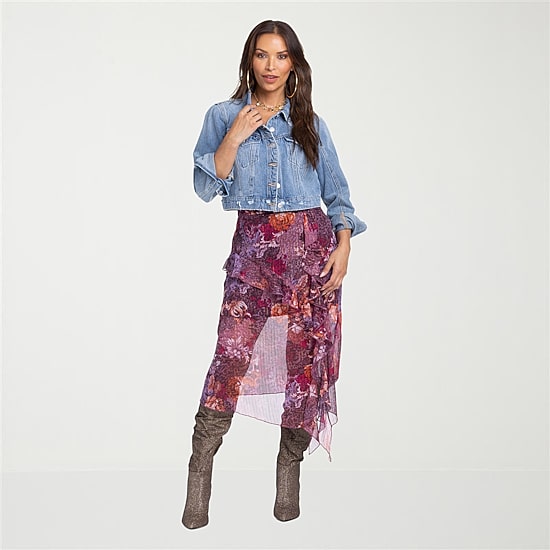 JS Jessica Simpson Womens High Rise Maxi Skirt