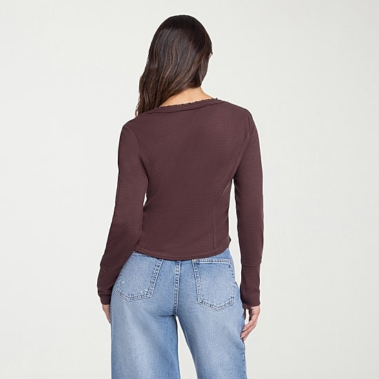 JS Jessica Simpson Womens Round Neck Long Sleeve T-Shirt