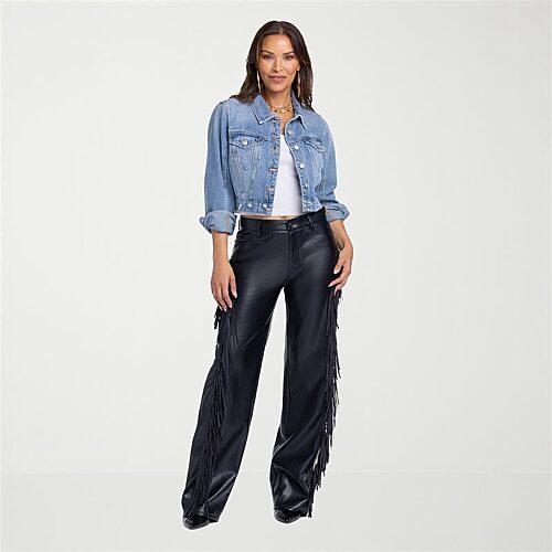 JS Jessica Simpson Womens Straight High Rise Pant, 6, Black