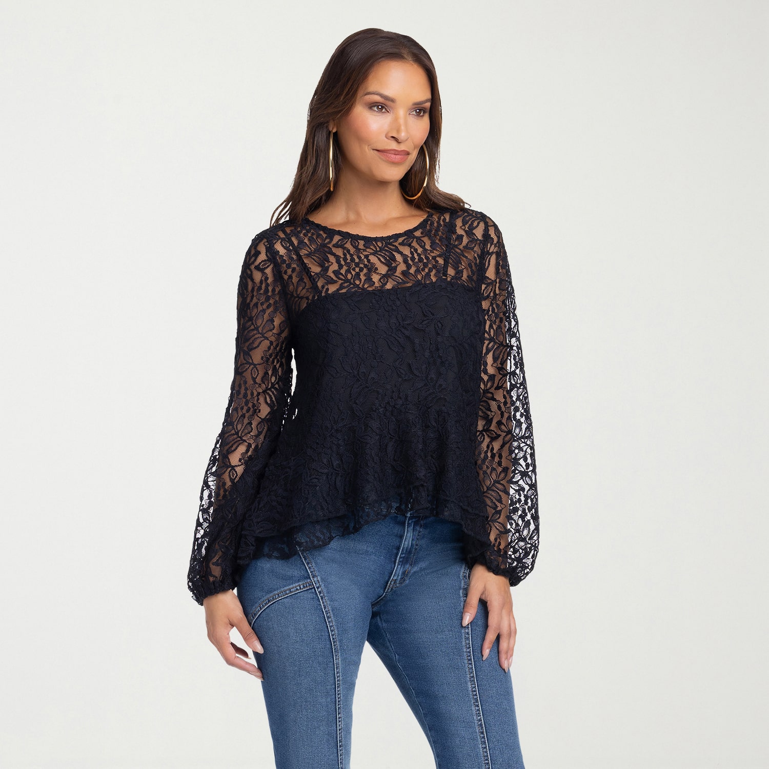 JS Jessica Simpson Womens Boat Neck Long Sleeve Blouse