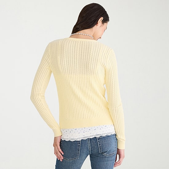 AEROPOSTALE Womens Round Neck Long Sleeve Button Juniors Cardigan