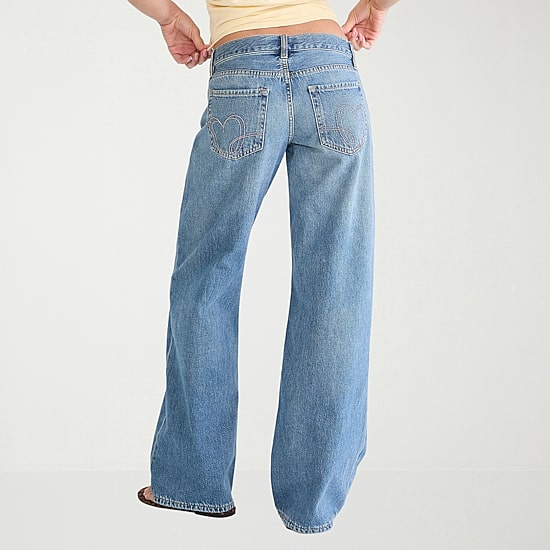 AEROPOSTALE Womens Juniors Low Rise Wide Leg Jean