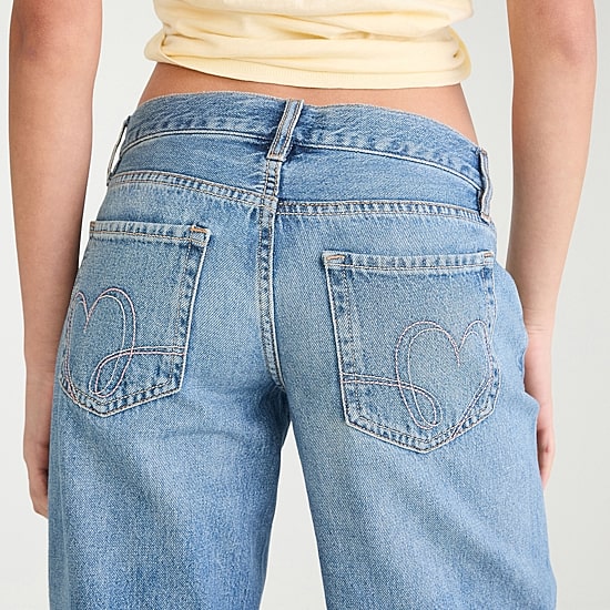 AEROPOSTALE Womens Juniors Low Rise Wide Leg Jean