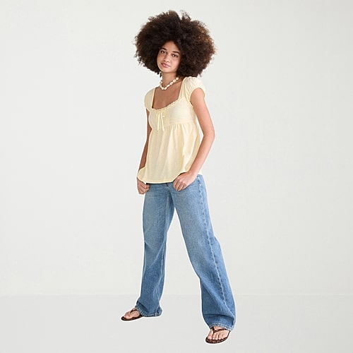 Aéropostale Womens Juniors Low Rise Wide Leg Jean In Blue