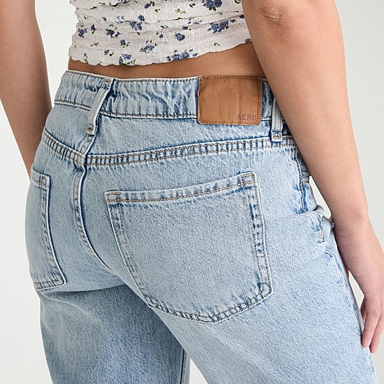 AEROPOSTALE Womens Juniors Low Rise Baggy Fit Jean