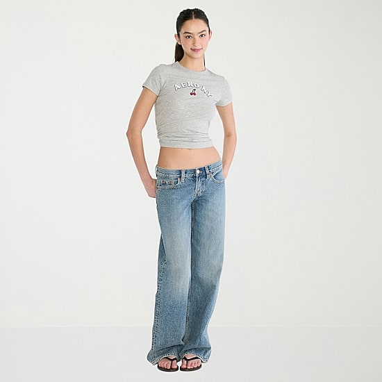 AEROPOSTALE Womens Juniors Low Rise Baggy Fit Jean