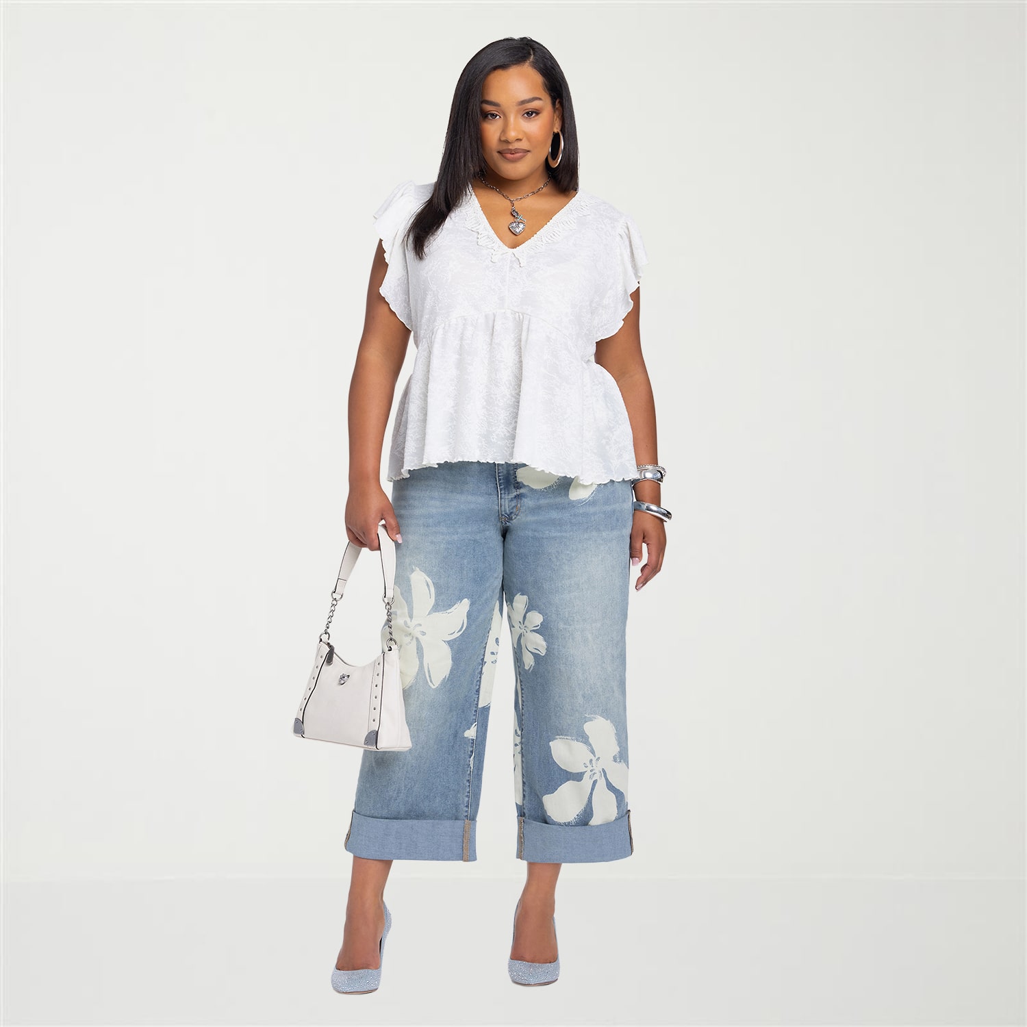 JS Jessica Simpson Womens Plus High Rise Boyfriend Jean