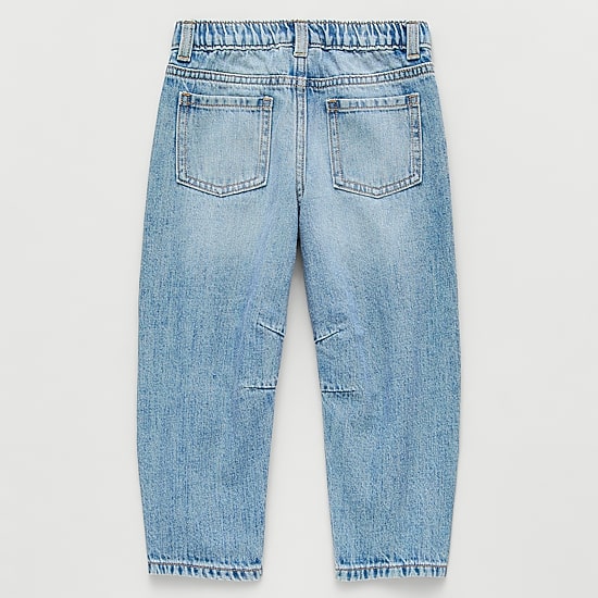 Okie Dokie Toddler & Little Girls Adjustable Waist Barrel Leg Jean