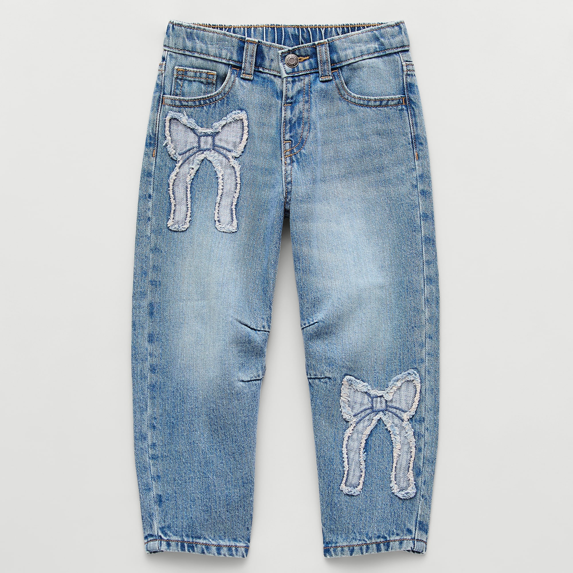 Okie Dokie Toddler & Little Girls Adjustable Waist Barrel Leg Jean