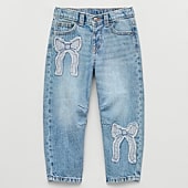 Okie Dokie Toddler & Little Girls Adjustable Waist Barrel Leg Jean