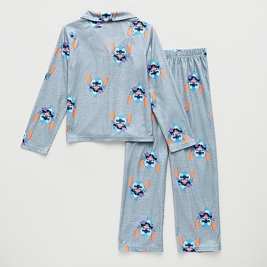 Disney Collection Girls Lilo & Stitch Long Sleeve 2-pc. Pajama Set