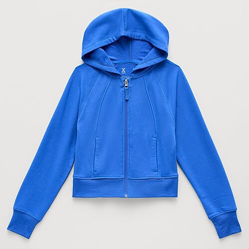 Xersion Little & Big Kid Girls Long Sleeve Fleece Zipper Active Hoodie In Blue