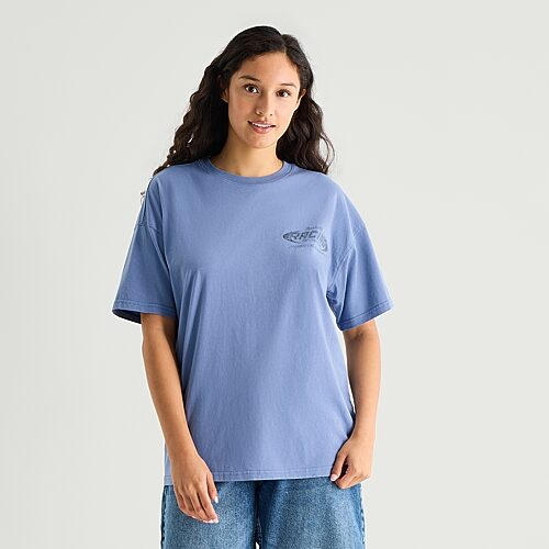 Arizona Womens Juniors Round Neck Short Sleeve Oversized Graphic T-Shirt, Xx-large, Blue
