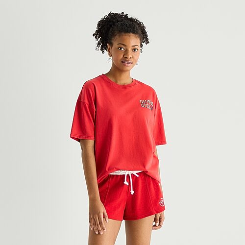 Arizona Supergirl Womens Juniors Crew Neck Short Sleeve Supergirl T-shirt In Red