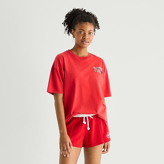 Arizona Womens Juniors Crew Neck Short Sleeve Supergirl T-Shirt