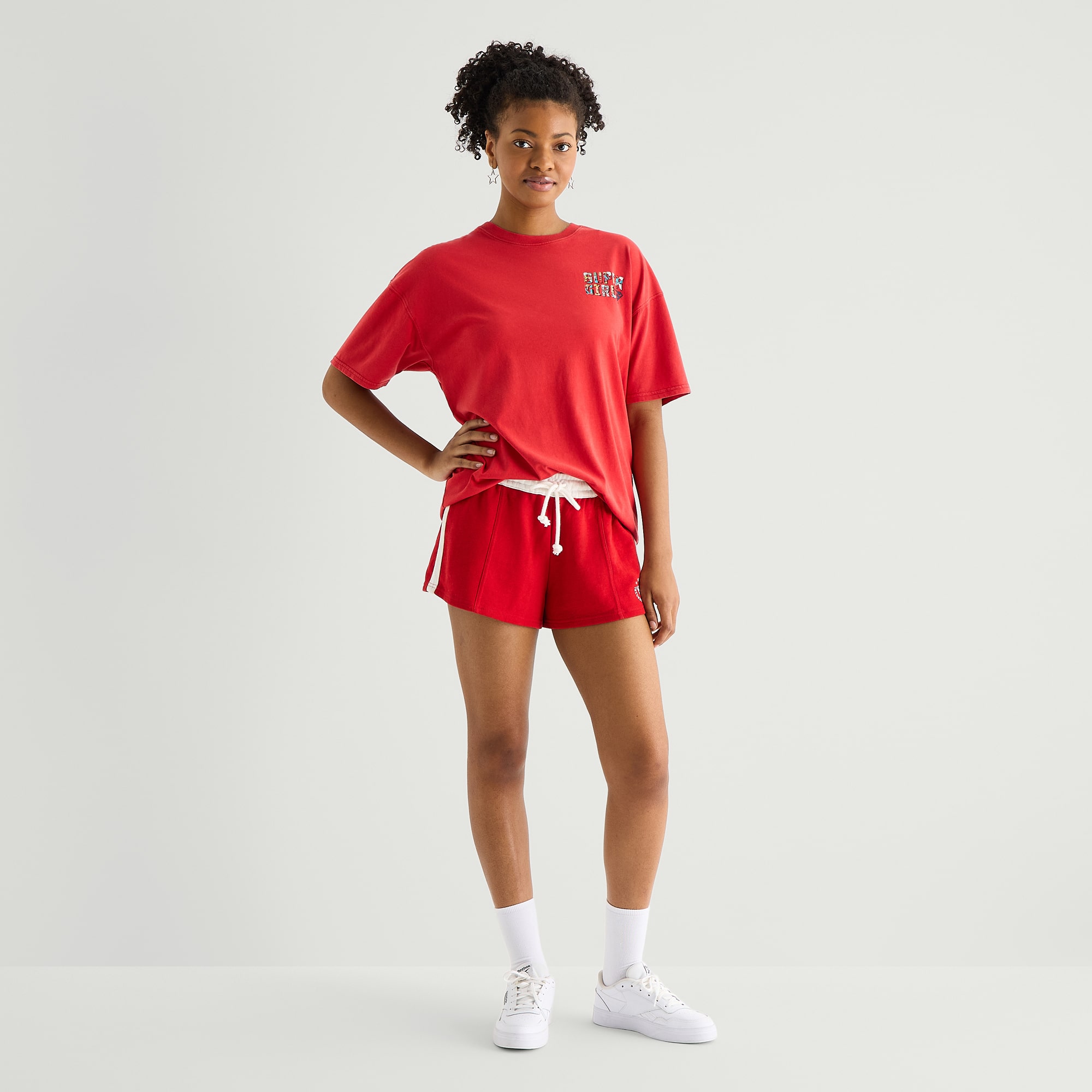 Arizona Womens Juniors Crew Neck Short Sleeve Supergirl T-Shirt
