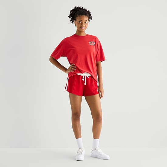 Arizona Womens Juniors Crew Neck Short Sleeve Supergirl T-Shirt