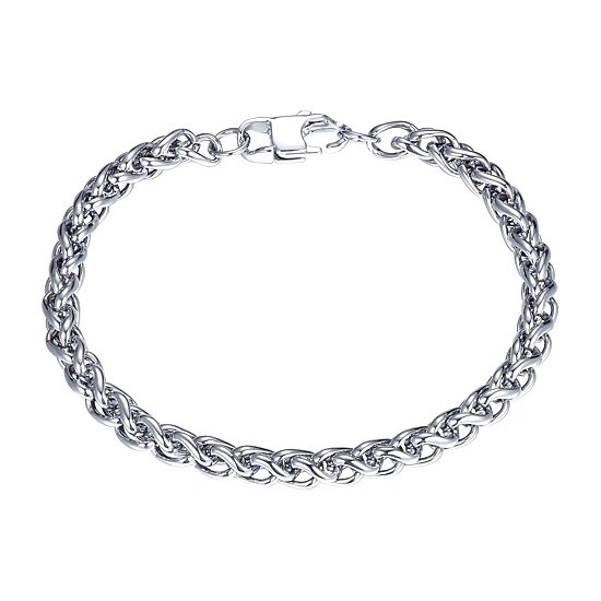J.P. Army Men's Jewelry Stainless Steel 8 1/2 Inch Wheat Chain Bracelet