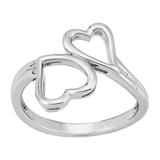 Forever Inspired Limited Quantities! Womens Sterling Silver Heart Cocktail Ring