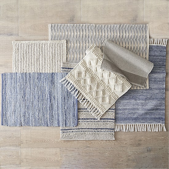 Riviera Home Grey Solid Cotton Rectangular Accent Indoor Rugs