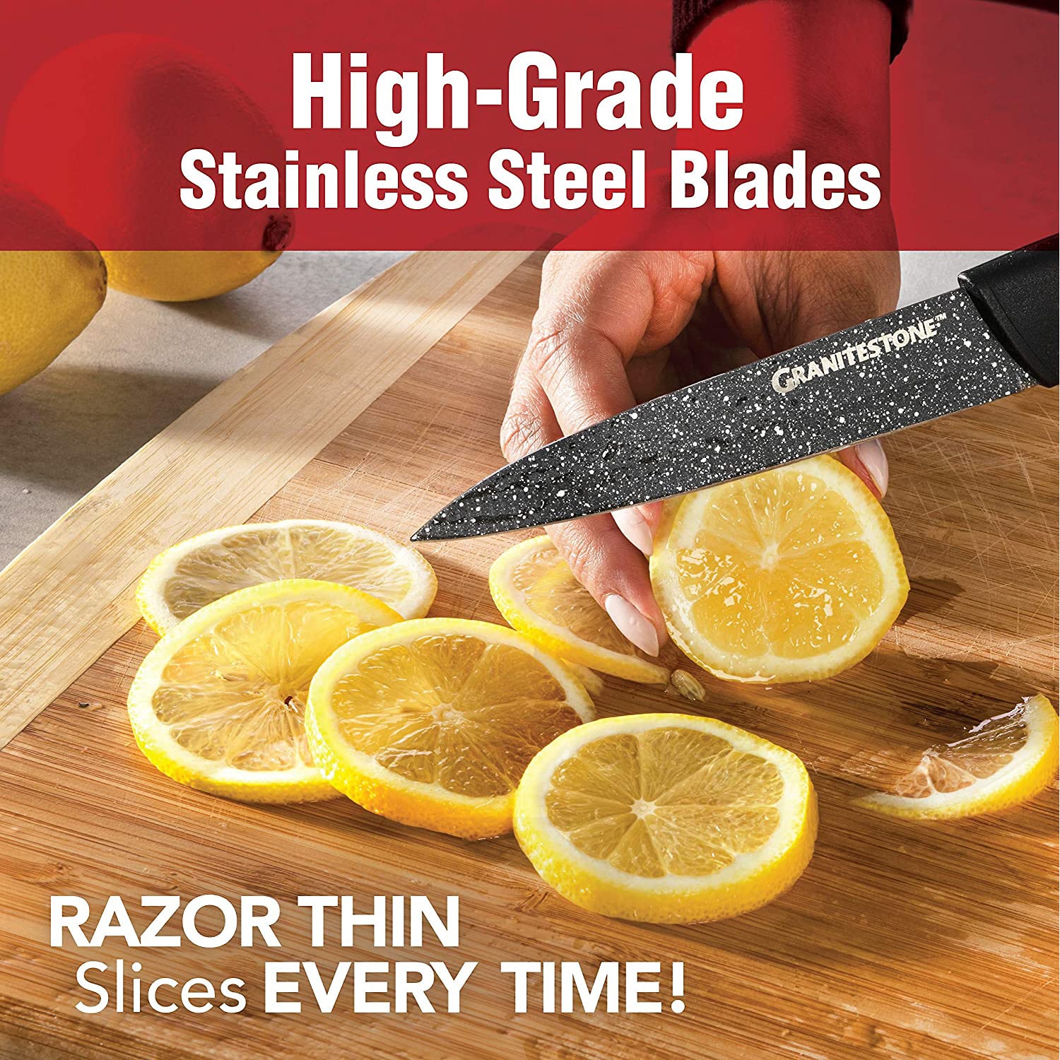 Granitestone Nutriblade 6-pc. Easy Grip Handle Knife Set