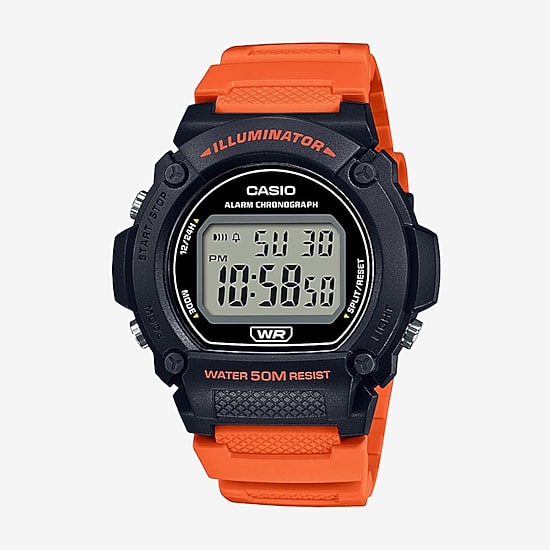 Casio Mens Orange Strap Watch W219h-4av