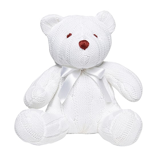 3 Stories Trading Company Cable Knit Snubble Bear Stuffed Animal