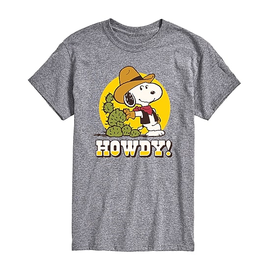 Mens Crew Neck Short Sleeve Classic Fit Peanuts Snoopy Graphic T-Shirt