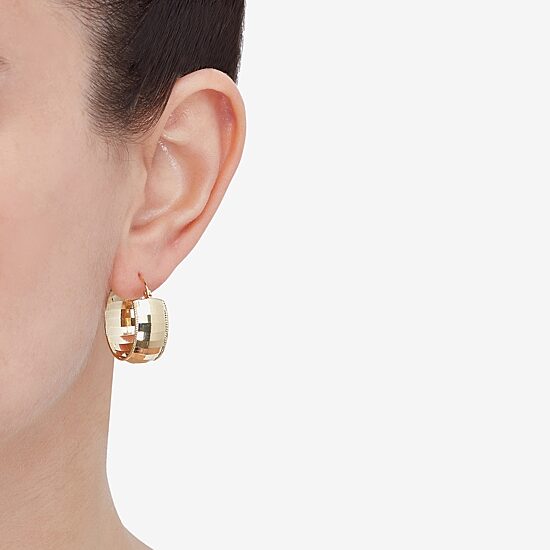 Womens 10K Gold 22mm Round Hoop Earrings