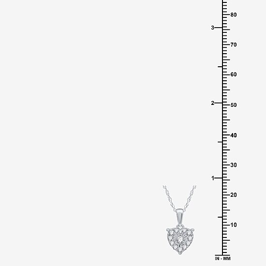 Womens 3/4 CT. T.W. Lab Grown White Diamond Sterling Silver Heart 2-pc. Jewelry Set