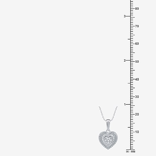 Womens 1/10 CT. T.W. Natural White Diamond Sterling Silver Heart 2-pc. Jewelry Set