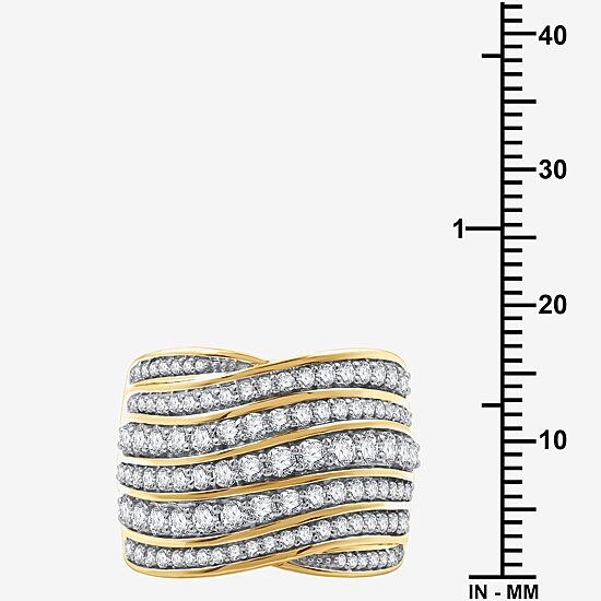 Womens 1 1/2 CT. T.W. Lab Grown White Diamond 14K Gold Over Silver Band