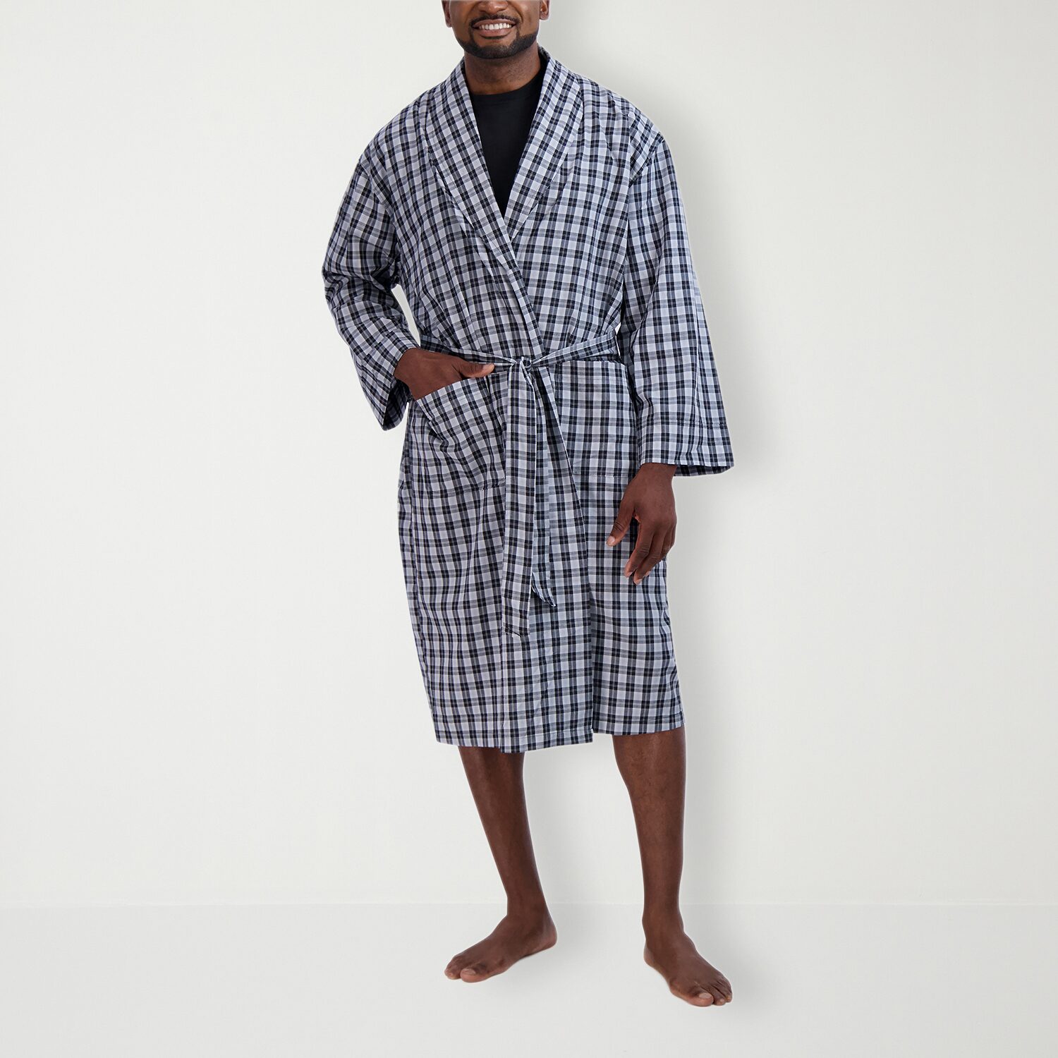 Hanes Mens Mid Length Long Sleeve Robe