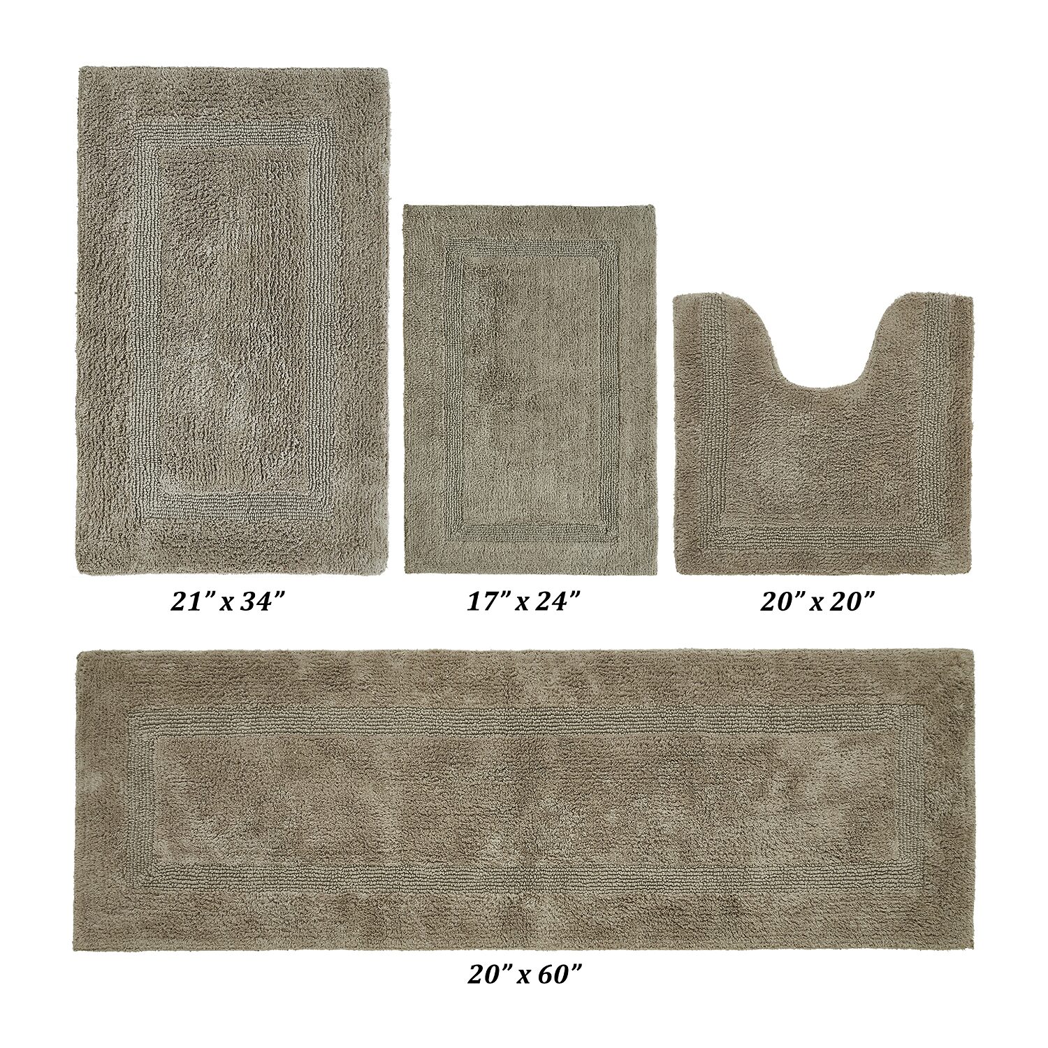 Better Trends Lux Tufted Mat -pc. Bath Rug Set