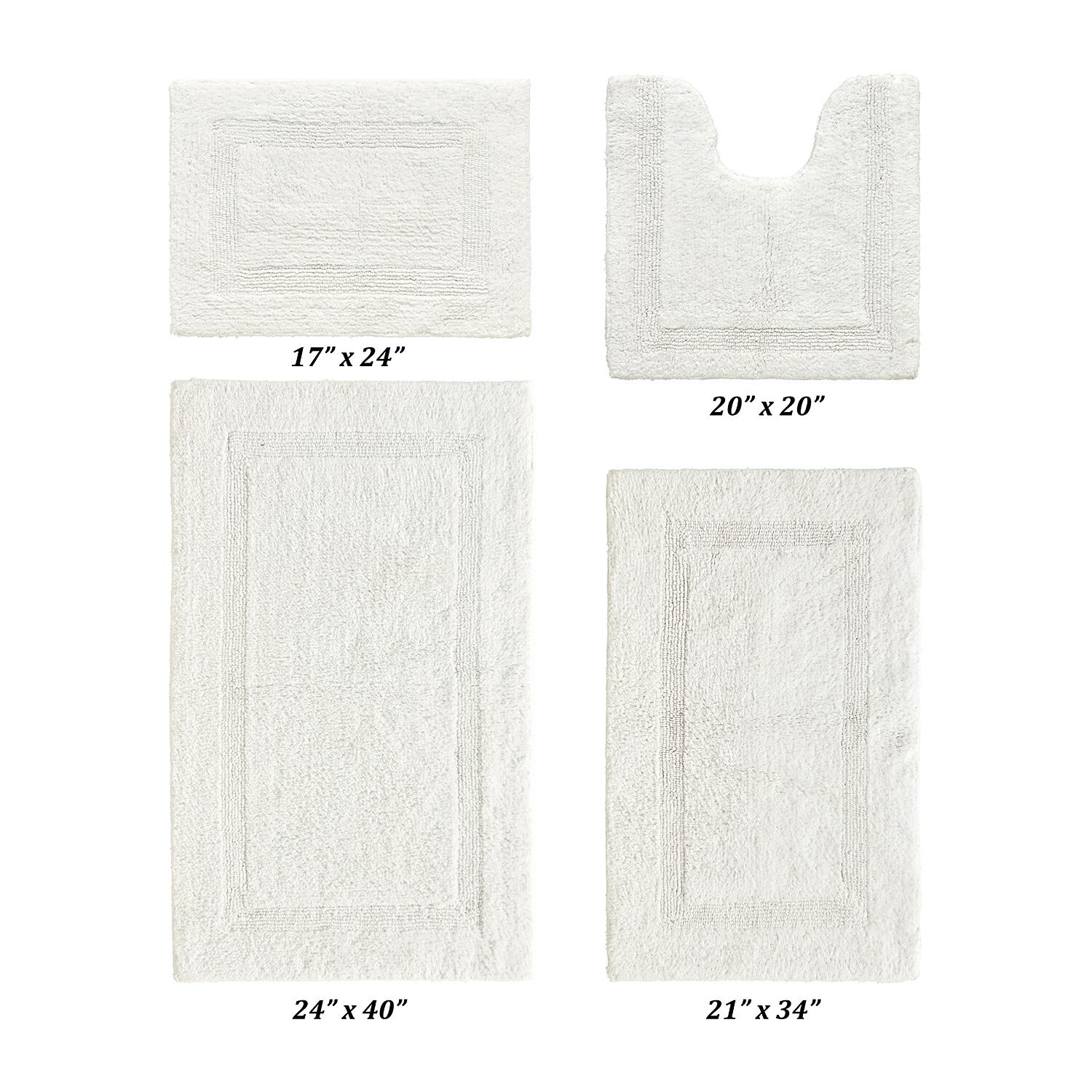 Better Trends Lux Tufted Mat 4-pc. Bath Rug Set
