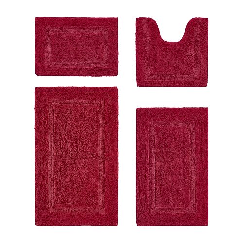 Better Trends Lux Tufted Mat 4-pc. Bath Rug Set In Red