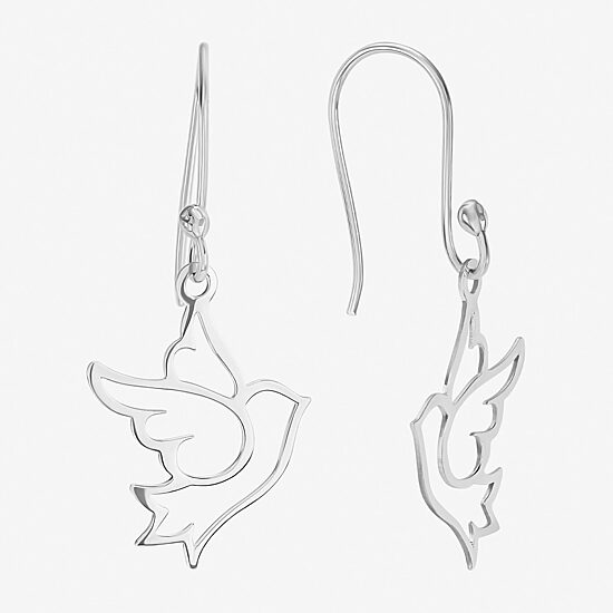 Silver Treasures Womens Sterling Silver Drop Earrings