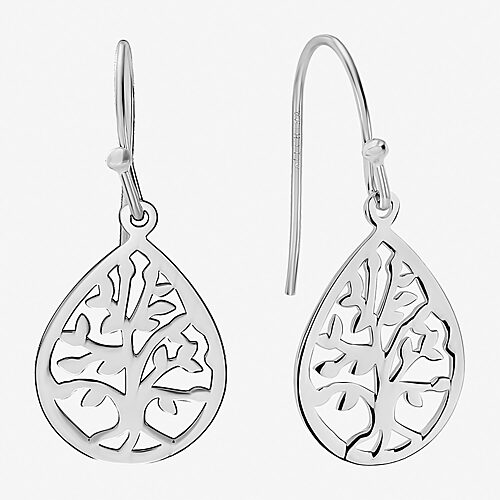 Silver Treasures Tree Womens Sterling Silver Drop Earrings, One Size, No Clr