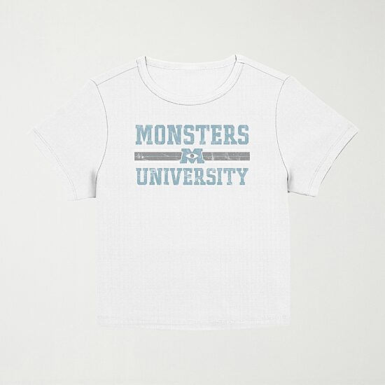 Pixar Monsters University Baby Tee Womens Juniors Crew Neck Short Sleeve Regular Fit Graphic T-Shirt