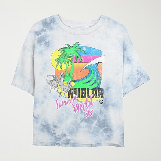 Nublar Cropped Tee Womens Juniors Crew Neck Short Sleeve Regular Fit Jurassic World Graphic T-Shirt
