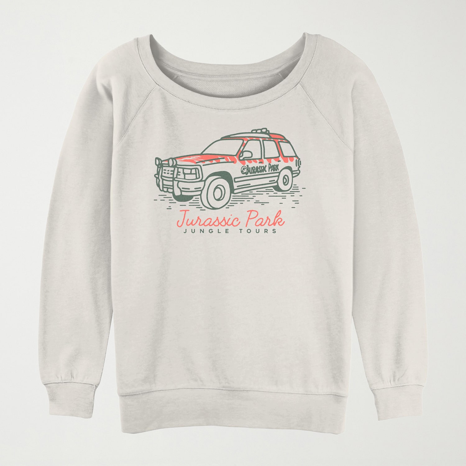 Womens Juniors Crew Neck Long Sleeve Jurassic World Sweatshirt