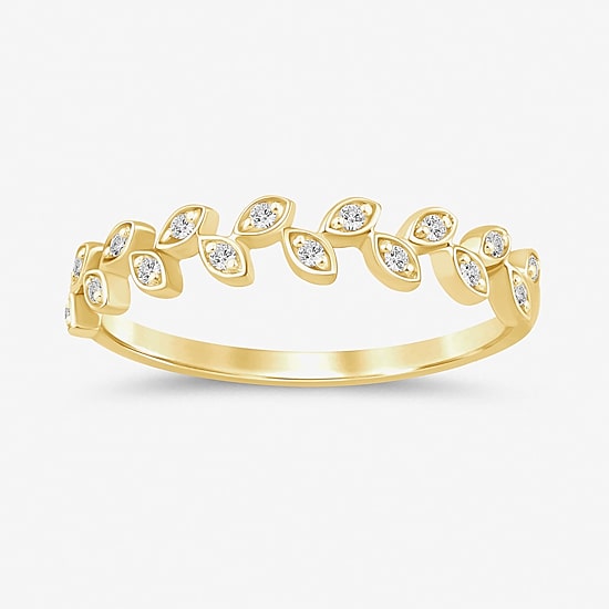 (I / Si2) Womens Diamond Accent Lab Grown White Diamond 10K Gold Band