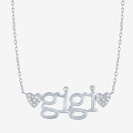 Gigi (Gh / Si2 I1) Womens 1/10 CT. T.W. Lab Grown White Diamond Sterling Silver 18 Inch Pendant Necklace